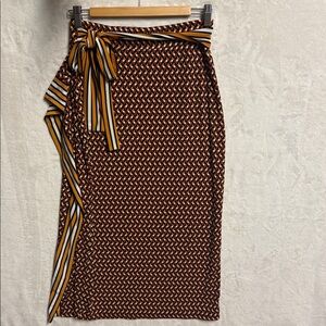 MICHAEL Michael Kors Red and Black Geometric Maxi Skirt